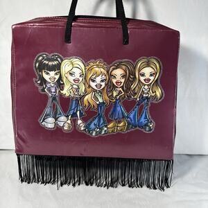 BRATZ Doll Zip Travel Fringe Purple Bag Carrying Case w/ 3 Inserts And Handles